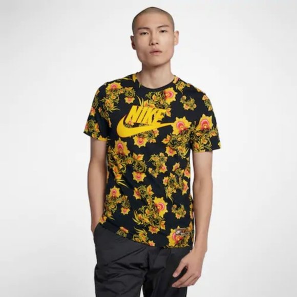 Nike Other - NIKE Russian Yellow Floral Print Unisex Tee *RARE*